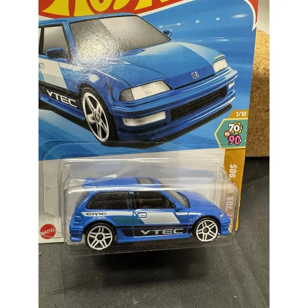 2025 Hot Wheels 90 Honda Civic EF Blue VTEC HW 70s Vs 90s 28/250 JDM 1/10 HYW81